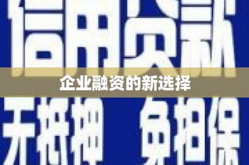 丹巴企业融资的新选择