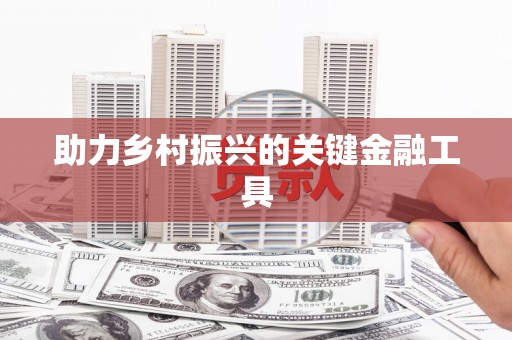 丹巴助力乡村振兴的关键金融工具