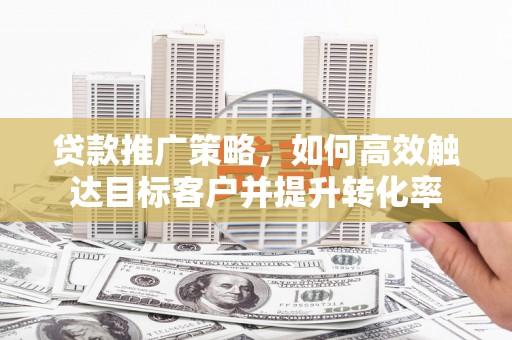 丹巴贷款推广策略，如何高效触达目标客户并提升转化率