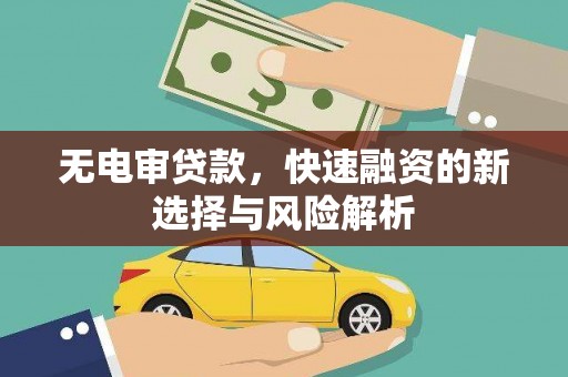 丹巴无电审贷款，快速融资的新选择与风险解析
